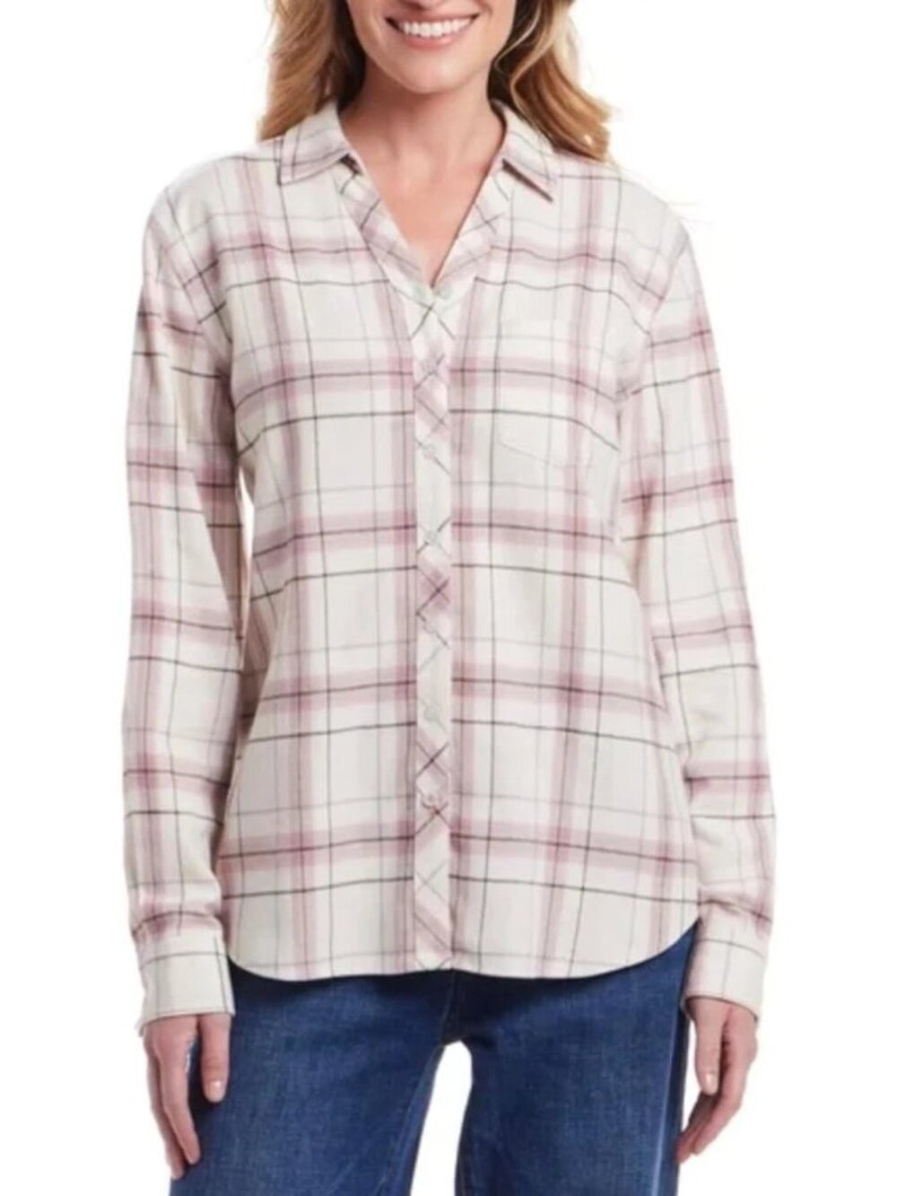 NWT Weatherproof Vintage Women's L Plaid Button-Down Flannel Shirt